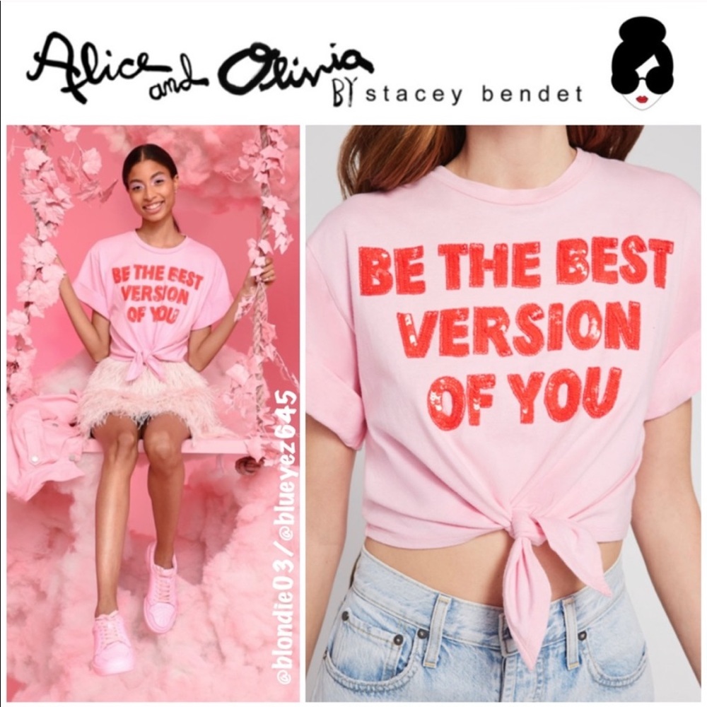 Alice + Olivia Pink Short Sleeve Tee